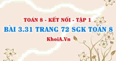 Bài 3.31 trang 72 SGK Toán 8 tập 1 Kết nối tri thức